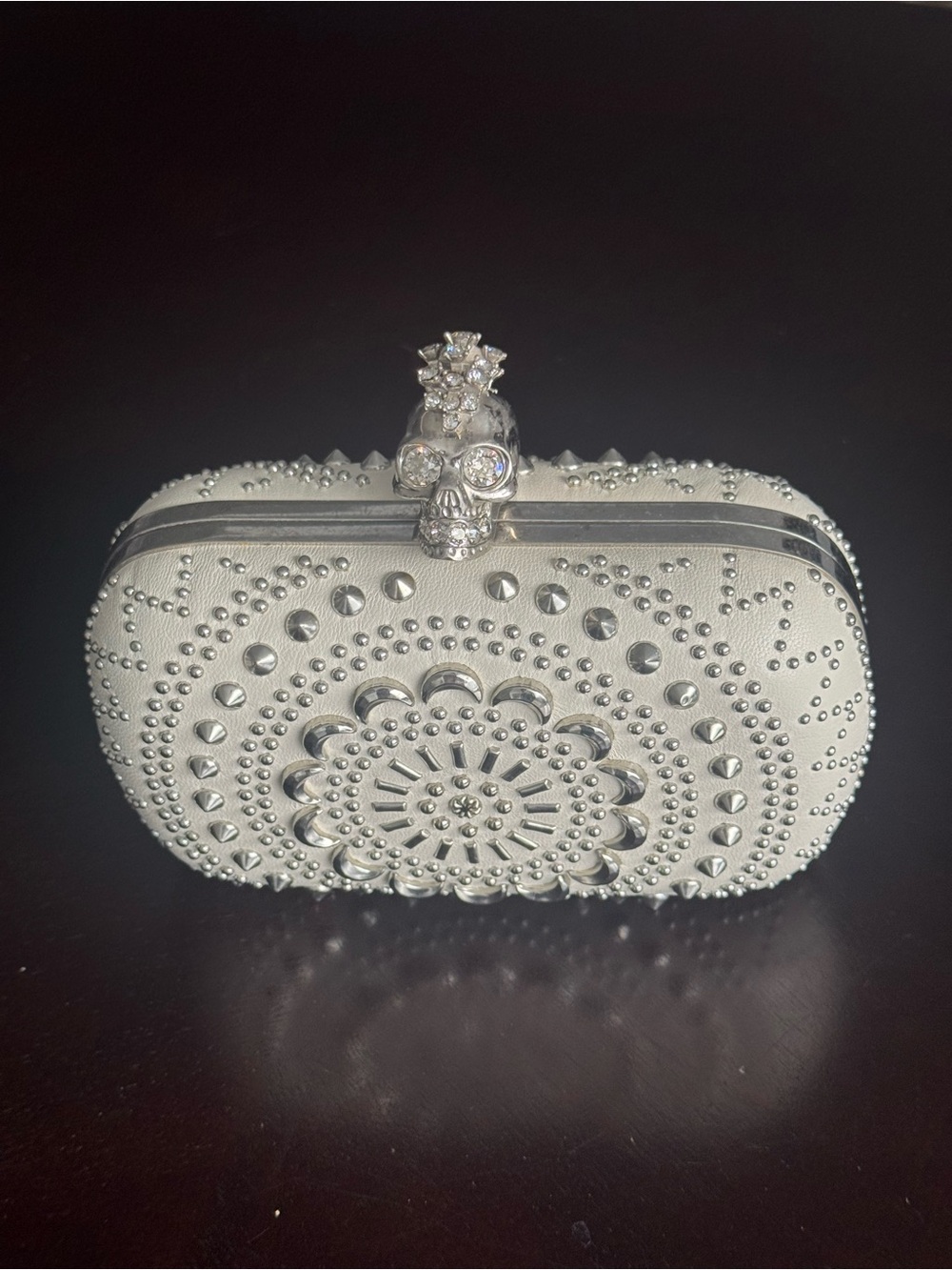 Alexander McQueen Studded Crochet Skull Minaudière